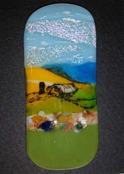 "Summertime In The Country" by Gloria Fuller, Lancaster WI - Glass Painting & Fusing (NFS)